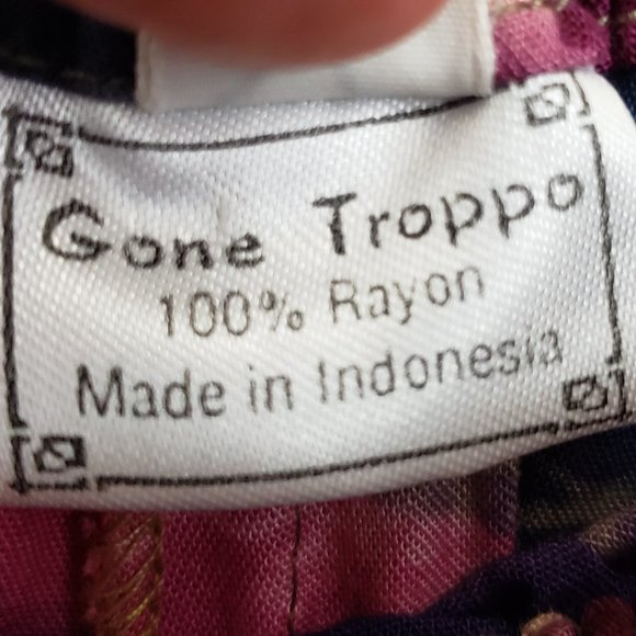 Gone Troppo Women's Sz Large Tie Dye Harem Buttoned Hem Boho Baggy Pants - Picture 13 of 14